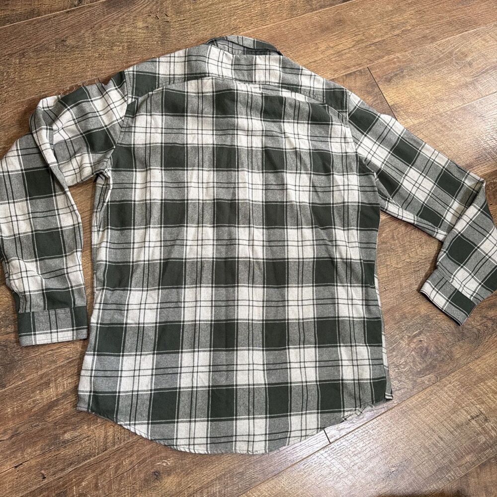 Three Sixty Six Flannel Men’s Sz L Button Up Plaid Long Sleeve Outdoors Hiking - Picture 5 of 5
